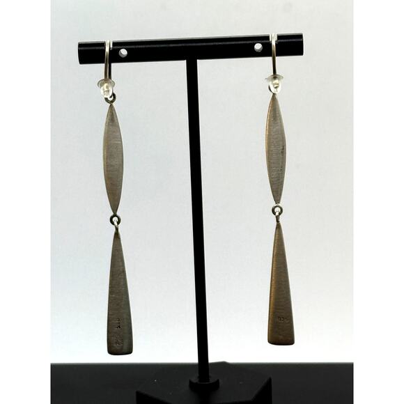 Jane Diaz Sterling Silver Long Slinky Drop Earrings - Picture 1 of 2